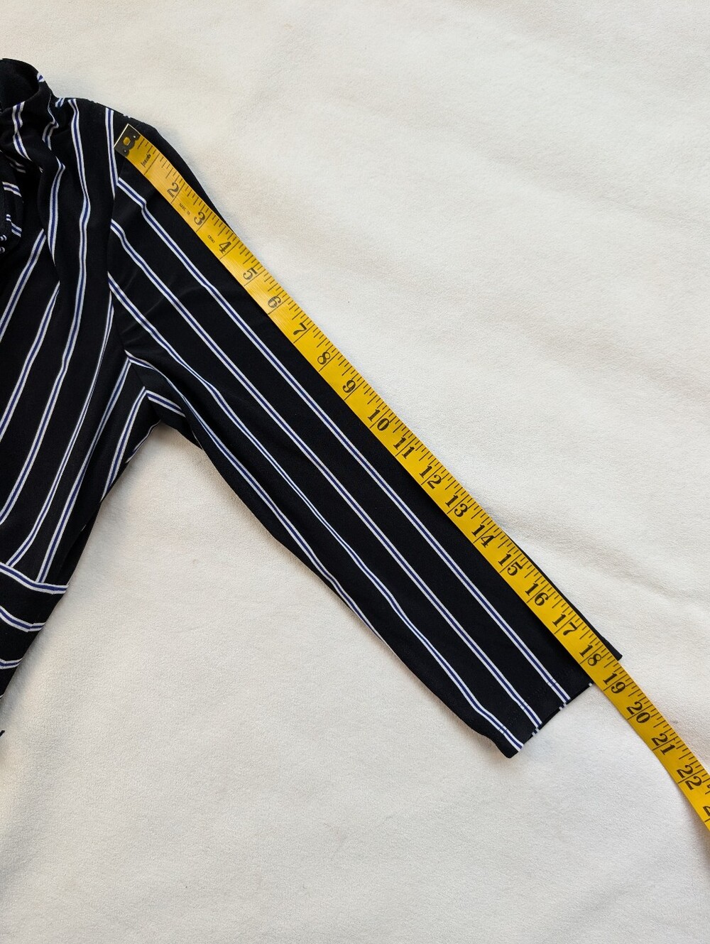 Lauren Ralph Lauren Black White Dress Pinstripe Midi Office Siren Classic Size 8 - Picture 12 of 17